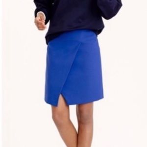 New J Crew cross-over mock wrap short skirt 2 P royal blue
